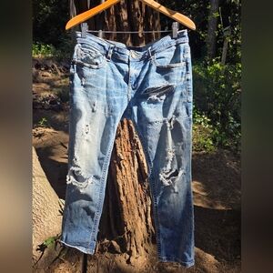 Buckle Black Distressed Light Blue Ripped Jeans